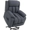 HOMCOM elektrinis televizoriaus fotelis su atsikėlimo funkcija, relaksacinis fotelis su gulėjimo padėtimi, masažo funkcija, 93x91x103 cm, tamsiai pilkas