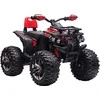 HOMCOM elektrinis keturratis 12V vaikiškas keturratis su priekiniu žibintu, USB jungtimi, MP3 muzikos grotuvu, 3-5 metų, 3-8 km/h, metalinis, raudonas