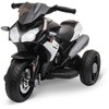 HOMCOM Elektrinis vaikiškas motociklas, šviesos ir garsai, 3 km/h, įkraunamas, plastikas ir metalas, juoda/balta