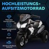 HOMCOM Elektrinis vaikiškas motociklas, šviesos ir garsai, 3 km/h, įkraunamas, plastikas ir metalas, juoda/balta