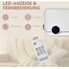 HOMCOM Elektrinis ventiliatorius, montuojamas ant sienos, 2000W su nuotolinio valdymo pulteliu, 3 veikimo režimai, LED ekranas, 12 valandų laikmatis