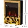 Homcom Elektrinis židinys 1000/2000W 48,2 x 18,5 x 59,2 cm - Auksinis