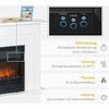 Elektrinis židinys su nuotolinio valdymo pultu ir laikmačiu, juodos ir baltos spalvų, 102 × 30 × 95 cm