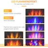 "HOMCOM" elektrinis židinys su LED liepsnos efektu, 1000/2000W 7 spalvų sieninis židinys, elektrinis židinys su nuotolinio valdymo pulteliu, montuojamas ant sienos, juodas
