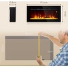 HOMCOM Elektrinis židinys su LED liepsnos efektu, 1800 W galios 3 spalvų sieninis židinys su 5 ryškumo lygiais, elektrinis židinys su nuotolinio valdymo pulteliu, jutikliniu ekranu, tvirtinamas prie sienos, juodas