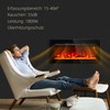 HOMCOM Elektrinis židinys su LED liepsnos efektu, 1800 W galios 3 spalvų sieninis židinys su 5 ryškumo lygiais, elektrinis židinys su nuotolinio valdymo pulteliu, jutikliniu ekranu, tvirtinamas prie sienos, juodas