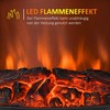HOMCOM Elektrinis židinys su šildytuvu, 1800 W elektrinis židinys su LED liepsnos efektu