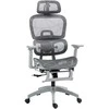 HOMCOM Ergonominė biuro kėdė su tinklinio audinio apmušalu, reguliuojama, su ratukais, su porankiais, galvos atrama, pilka