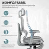 HOMCOM Ergonominė biuro kėdė su tinklinio audinio apmušalu, reguliuojama, su ratukais, su porankiais, galvos atrama, pilka
