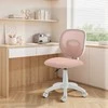 HOMCOM Ergonomiška biuro kėdė su C formos atlošo atrama, reguliuojamo aukščio, rožinė