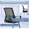 HOMCOM ergonominė kėdė, tinklelis, porolonas, metalinės kojelės, rėmo pagrindas, juoda