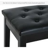 HOMCOM pianino suoliukas fortepijono suoliukas tradicinio kaimo stiliaus kosmetinis suoliukas su daiktadėže medinis odos imitacijos juodas 76 x 36 x 50 cm
