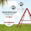 "HOMCOM" futbolo atmušimo įrenginys "kickback goal" atmušimo sienelės tinklas dvipusis atmušimo tinklas, reguliuojamas 5 lygiais, skirtas futbolo treniruotėms plienas raudonas 100 x 95 x 90 cm