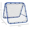 HOMCOM futbolo treniruočių atšokimo sienelė, tinklas su dvipusiu atšokimu, 5 reguliuojami lygiai, plienas, mėlyna, 100 x 95 x 90 cm