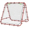 HOMCOM futbolo atšokimo sienelė, tinklas, dvipusis atšokimas, reguliuojamas 5 padėtimis, futbolo treniruotėms, plieno, raudonas, 100 x 95 x 90 cm