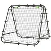 HOMCOM Futbolo atmušimo įrenginys "Kickback Goal Rebound wall Net" dvipusis atmušimo įrenginys Reguliuojamas 5 lygiais, skirtas futbolo treniruotėms Plieninė juoda 100 x 95 x 90 cm
