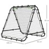 HOMCOM futbolo atšokimo sienelė, grąžinimo tinklas, dvipusis, reguliuojamas 5 padėtimis, futbolo treniruotėms, plienas, juoda, 100 x 95 x 90 cm