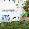 HOMCOM Futbolo atmušimo įrenginys, sulankstomas futbolo atmušimo įrenginys 63 x 63 cm Reguliuojamas futbolo vartų atmušimo įrenginys, skirtas beisbolui ir krepšiniui, metalinis, mėlynos spalvos