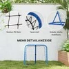 HOMCOM Futbolo atmušimo įrenginys, sulankstomas futbolo atmušimo įrenginys 63 x 63 cm Reguliuojamas futbolo vartų atmušimo įrenginys, skirtas beisbolui ir krepšiniui, metalinis, mėlynos spalvos
