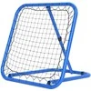 HOMCOM Futbolo atmušimo įrenginys, sulankstomas futbolo atmušimo įrenginys 63 x 63 cm Reguliuojamas futbolo vartų atmušimo įrenginys, skirtas beisbolui ir krepšiniui, metalinis, mėlynos spalvos