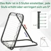 HOMCOM Futbolo Rebounder sulankstomas atmušimo tikslas atšokti sieną 5 žingsniai beisbolas krepšinis metalas juoda 78x84x65-78cm
