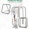 HOMCOM Futbolo Rebounder sulankstomas atmušimo tikslas atšokti sieną 5 žingsniai beisbolas krepšinis metalas juoda 78x84x65-78cm