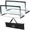 HOMCOM futbolo vartų rinkinys, 2 vnt. mini vartai, sulankstomi, plienas ir tetrolonas, juodi, 186x90x89 cm