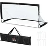 HOMCOM futbolo vartų rinkinys, 2 vnt. mini vartai, sulankstomi, plienas ir tetrolonas, juodi, 186x90x89 cm