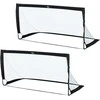 HOMCOM futbolo vartų rinkinys, 2 vnt. mini vartai, sulankstomi, plienas ir tetrolonas, juodi, 186x90x89 cm