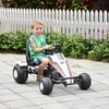HOMCOM vaikiškas kartingas, minamas pedalais su stabdžiais, plieninė konstrukcija, baltas, 104x66x57 cm, 3-8 metų vaikams