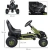 HOMCOM vaikiškas kartingas, pedalinis automobilis su rankiniu stabdžiu, nuo 3 metų, žalias, 99x65x56 cm