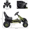 HOMCOM Go Kart vaikiškas pedalinis automobilis su rankiniu stabdžiu, nuo 3 metų, žalias, 99x65x56cm