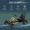 HOMCOM Go Kart vaikiškas pedalinis automobilis su rankiniu stabdžiu, nuo 3 metų, žalias, 99x65x56cm