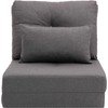 HOMCOM Grindų fotelis 2-in-1, sulankstoma lova su reguliuojamu atlošu, grindų sofa su dekoratyvinėmis pagalvėlėmis, lininis audinys, grindų sėdynės pagalvėlė
