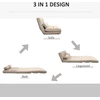 Fotelis HOMCOM 2-in-1 grindų sėdynė, sofa-lova su 3 padėčių reguliuojamu atlošu, aksominė, smėlio spalvos, 102x73x60 cm