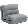 Fotelis HOMCOM Grindų kėdė Grindų kėdė su 6 pakopų reguliuojamu atlošu, sulankstoma meditacijos kėdė su lino išvaizda, minkšta grindų sofa svetainei, miegamajam, pilka