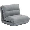 Fotelis HOMCOM Grindų kėdė Grindų kėdė su 6 pakopų reguliuojamu atlošu, sulankstoma meditacijos kėdė su lino išvaizda, minkšta grindų sofa svetainei, miegamajam, pilka