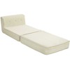 Fotelis HOMCOM grindų sofa "2-in-1" sulankstoma sofa lova su virvele, minkšta sofa lova iki 240 kg, skirta svetainei, miegamajam, kreminės baltos spalvos