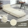 Fotelis HOMCOM grindų sofa "2-in-1" sulankstoma sofa lova su virvele, minkšta sofa lova iki 240 kg, skirta svetainei, miegamajam, kreminės baltos spalvos