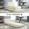 Fotelis HOMCOM grindų sofa "2-in-1" sulankstoma sofa lova su virvele, minkšta sofa lova iki 240 kg, skirta svetainei, miegamajam, kreminės baltos spalvos