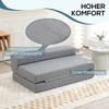 Homcom Grindų sofa 2-in-1, sulankstoma lino išvaizdos sofa lova, skirta 2 asmenims, minkšta sofa lova, pakraunama iki 250 kg, skirta svetainei, miegamajam, pilka
