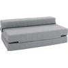 HOMCOM 2-in-1 sulankstoma grindų sofa-lova, lino išvaizdos, skirta 2 asmenims, paminkštinta, atlaikanti iki 250 kg, svetainei ir miegamajam, pilka