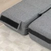 HOMCOM 2-in-1 sulankstoma grindų sofa-lova, lino išvaizdos, skirta 2 asmenims, paminkštinta, atlaikanti iki 250 kg, svetainei ir miegamajam, pilka