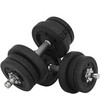 HOMCOM Hantelių rinkinys 25KG Hantelių rinkinys su svoriais namams, biurui, sporto salei Plienas, dirbtinė oda Juoda Jėgos treniruotės
