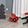 HOMCOM 20 kg 2-in-1 hantelių ir štangos rinkinys, reguliuojamas, raudona/juoda, 21,5x21,5x3,8 cm, skirtas sportui namuose ir raumenų treniruotėms