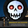 HOMCOM Helovino pripučiama "Grim Reaper" arka 2,85 m Didelė Helovino dekoracija su LED apšvietimu, vakarėlio dekoracija vidaus ir lauko erdvėms