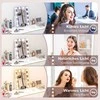 "HOMCOM Hollywood" veidrodis su apšvietimu, makiažo veidrodis su 12 LED lempučių, 3 šviesos spalvos, 360° kampu pasukamas makiažo veidrodis su USB įkrovimo prievadu, 10 kartų didinimu, mobiliojo telefono laikikliu ir jutikliniu jungikliu