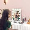 "HOMCOM Hollywood" veidrodis su apšvietimu, makiažo veidrodis su 12 LED lempučių, 3 šviesos spalvos, 360° kampu pasukamas makiažo veidrodis su USB įkrovimo prievadu, 10 kartų didinimu, mobiliojo telefono laikikliu ir jutikliniu jungikliu