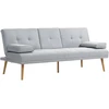 HOMCOM išskleidžiama sofa, patogi sofa-lova, 3 vietų, sofos lova, linas, šviesiai pilka, 181x77x72 cm