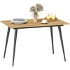 HOMCOM išskleidžiamas valgomojo stalas 120/160 x 75 cm, virtuvinis stalas 6-8 asmenims, modernus valgomojo stalas su plieninėmis kojomis, natūrali spalva